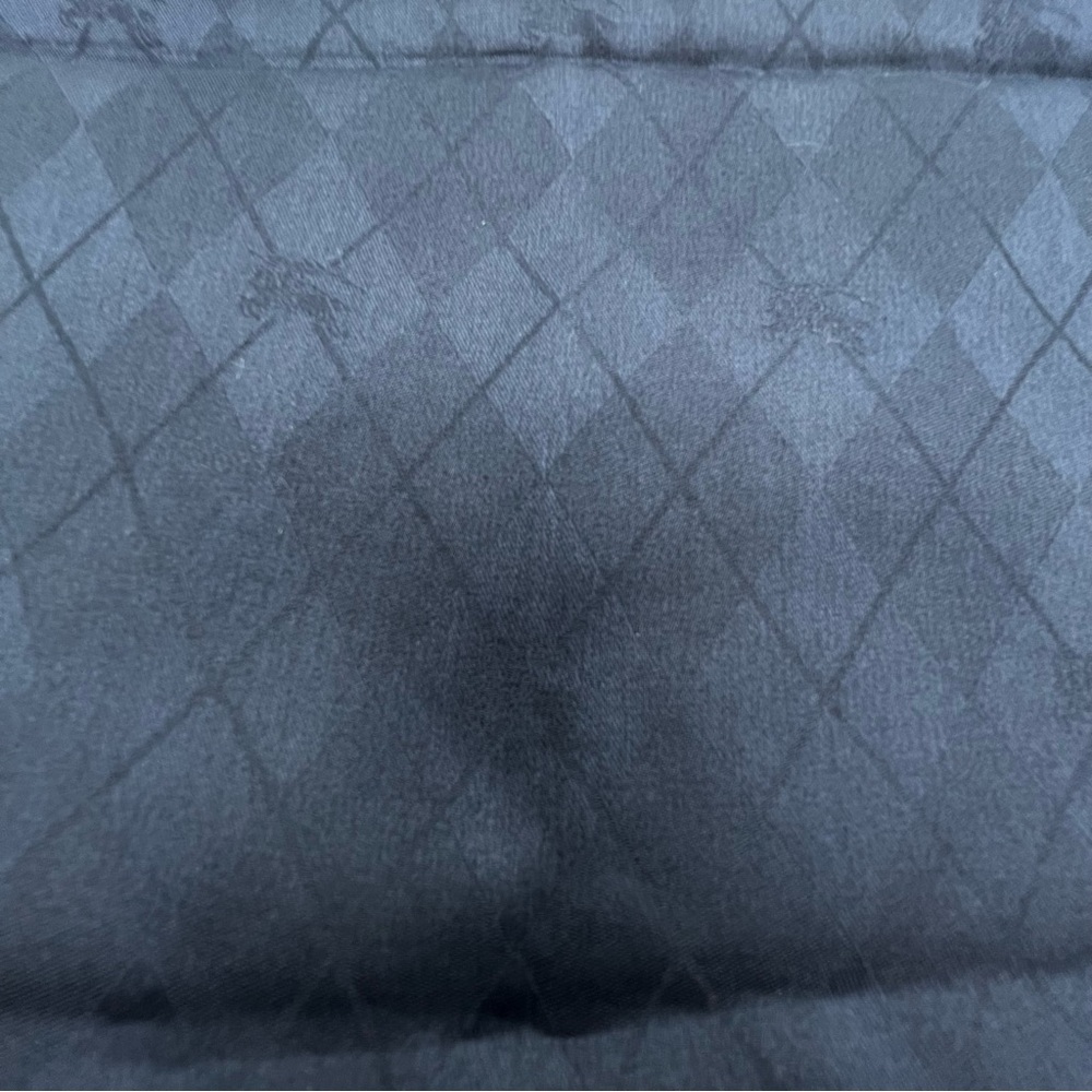 Burberry Blue Checkered Handkerchief Scarf with Golf Motif | New - Picture 5 of 7